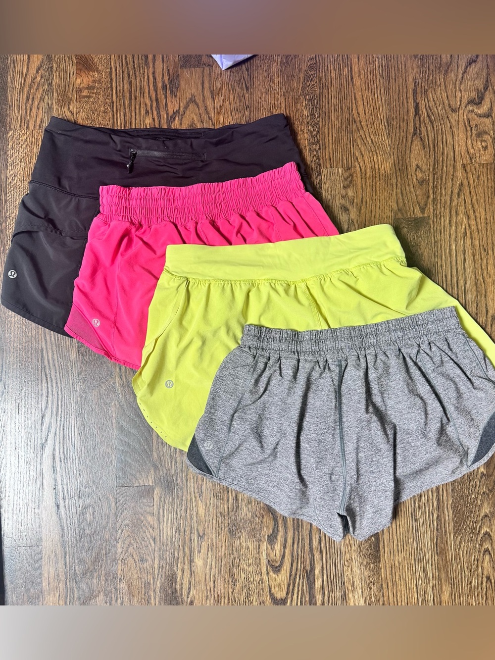 Lululemon hotty hot fast and free speed ups black pink workout athletic short